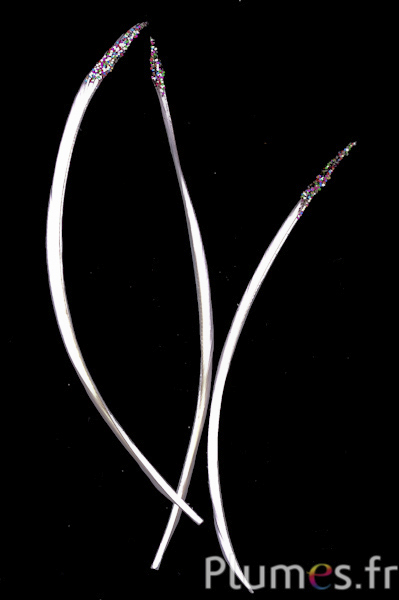 Oie strippé paillettes multicolore - 16-18 cm - blanc
